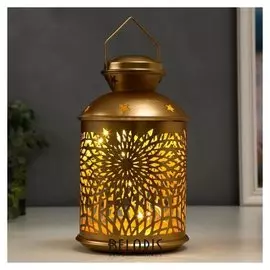 Ночник 16184/1gd LED от батареек 2хааа золото 11,7х11,7х19,5 см