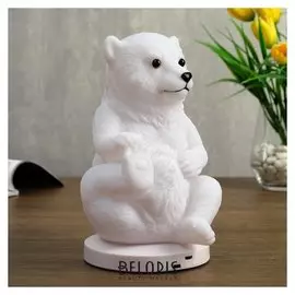 Ночник C USB "Медведь" LED RGB батарейки 3aaa белый 12x13xx19,5 см