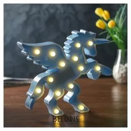 Ночник "Единорог с крыльями" 14хled батарейки 2хаа 29х3,5х28 см.