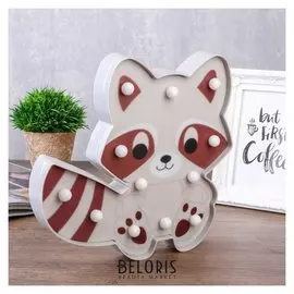 Ночник "Енотик" 12хled батарейки 2хaa серый 22,5х2,8х23 см.