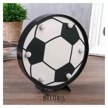 Ночник "Футбольный мяч" 6хled батарейки 2хaa черный/белый 16х2,8х16 см.