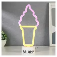 Ночник "Мороженное в стаканчике" LED (Розовый,желтый) USB белый 8х12,5х29,5 см