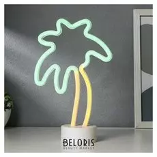 Ночник "Пальма" LED (Зеленый,желтый) USB белый 8х19х28,5 см