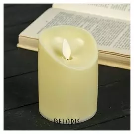 Ночник пластик "Большая свеча" от батареек 3ааа 7,5х7,5х10 см