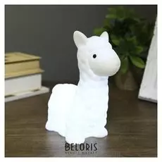 Ночник пластик "Лама белая" от бат 3lr44 в компл 15х8х17 см