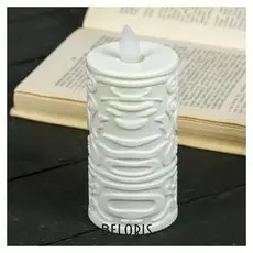 Ночник пластик "Свеча с узорами" от батареек 2AA 5,2х5,2х10 см