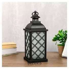 Ночник с эффектом огня "Домашний очаг" 21хled черный 13,5х13,5х38 см.