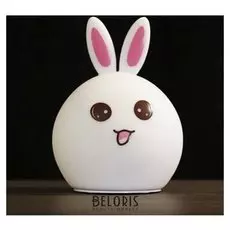 Ночник силикон "Антистресс мякиш зайчонок" 4 диода от батар 3ааа 16х11х10,5 см