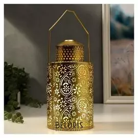 Ночник "Узоры" LED от батареек 3хаа золото 12х12х23 см