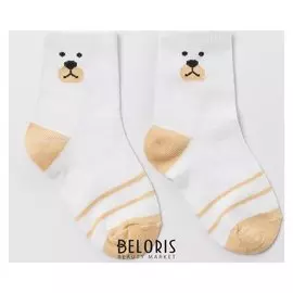 Носки детские, "Медвежонок" цвет белый, р-р 12-14