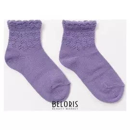 Носки детские шерстяные цвет сиреневый, р-р 14-16