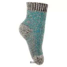 Носки детские шерстяные фактурная вязка, цвет голубой, размер 16