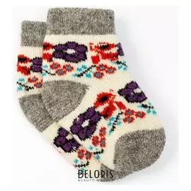 Носки детские шерстяные «Вьюнок», цвет белый, размер 16