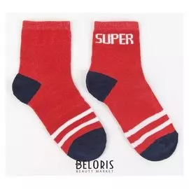 Носки детские, "Super" цвет красный, р-р 16-18