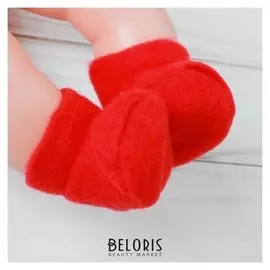 Носки для куклы, длина стопы 6 см, цвет красный