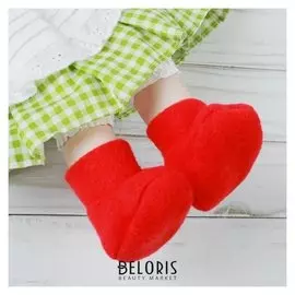 Носки для куклы, длина стопы 7 см, цвет красный