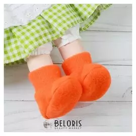 Носки для куклы, длина стопы 7 см, цвет оранжевый