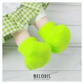 Носки для куклы, длина стопы 7 см, цвет зелёный