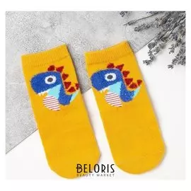 Носки для мальчика Minaku "Дино", размер 14 (Р-р произв. 0-3), цвет жёлтый