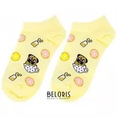 Носки короткие Мопс и печеньки