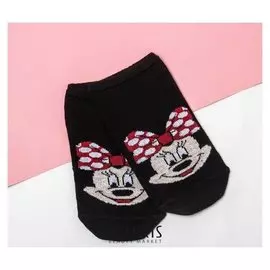 Носки (Следки), минни маус, чёрный, 14-16 см