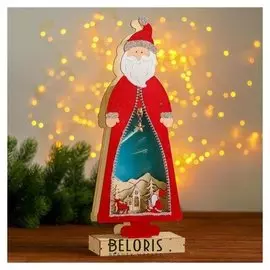 Новогодний декор с подсветкой «Дед мороз» 2аа, 7х15х39 см