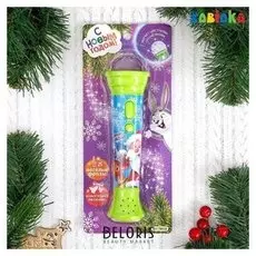 Новогодний микрофон «С новым годом», свет, звук, цвет зелёный