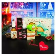 Новогодний набор для ухода за лицом: улиточный крем "Антивозрастной", крем тамбуканский для век, гидролат