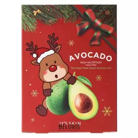 Новогодний набор тканевых масок с авокадо The Fresh Mask Sheet Avocado 5EA