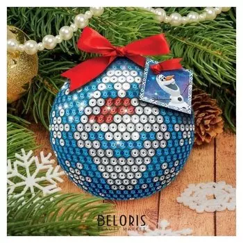 Новогодний ёлочный шар "Олов" холодное сердце с пайетками