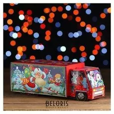 Новогодний подарок "Машинка, сладкоежка" картонная упаковка, 600 г