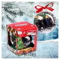 Новогодний шар с игрушкой 8 х 9,4 х 8 см