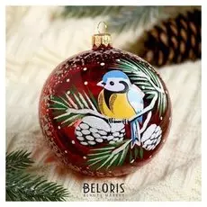 Новогодний шар "Синичка" 9,5 см