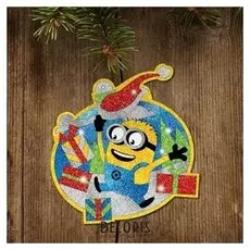 Новогодняя фреска блестками гадкий Я + блестки 5 цветов, стека