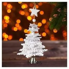 Новогодняя подвеска «Ёлка с колокольчиком. снежинки» 10×10×4 см