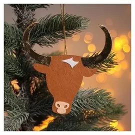 Новогодняя подвеска «Коровка и бык» 0,2х13,5х14 см