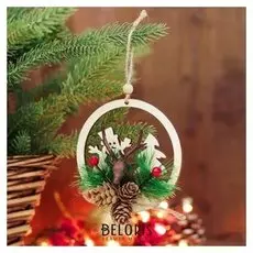 Новогодняя подвеска «Олень с шариком» 3х10,5х12 см