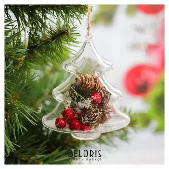 Новогодняя подвеска с природным декором «Зимняя ёлочка»