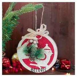 Новогодняя подвеска «Шарик с шишками» 3х16,5х18 см