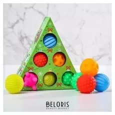 Новый год, подарочный набор резиновых игрушек "Ёлочка",6 штук