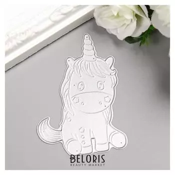 Нож для вырубки сталь "Малыш-единорог" 9х6 см