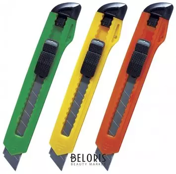 Нож канцелярский 18 мм Erich Krause "Standard", автофиксатор, корпус ассорти, подвес