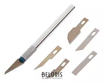 Нож макетный Lom, металлическая ручка, 6 лезвий