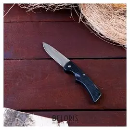 Нож перочинный лезвие 7см, рукоять черная полосы, фиксатор 16см