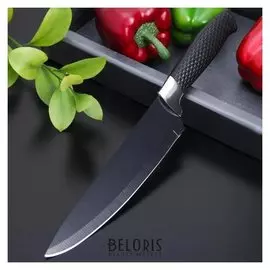 Нож с антиналипающим покрытием доляна «Супер-блэк», лезвие 20 см, цвет чёрный