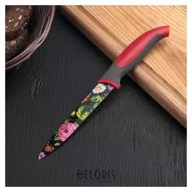 Нож с антиналипающим покрытием "Русский узор", лезвие 12 см