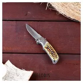 Нож складной автоматический с фиксатором, рукоять тигр