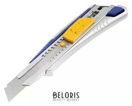 Нож усиленный Kubis 04-03-1018, выдвижное лезвие, автоматический замок, металлический, 18 мм