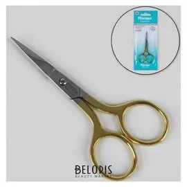 Ножницы маникюрные, прямые, широкие, 9,5 см, цвет серебристый/золотистый