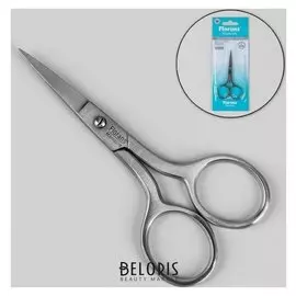 Ножницы маникюрные, прямые, широкие, 9,5 см, цвет матовый серебристый